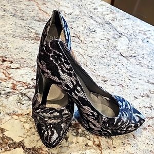 BKE Silver and black heels